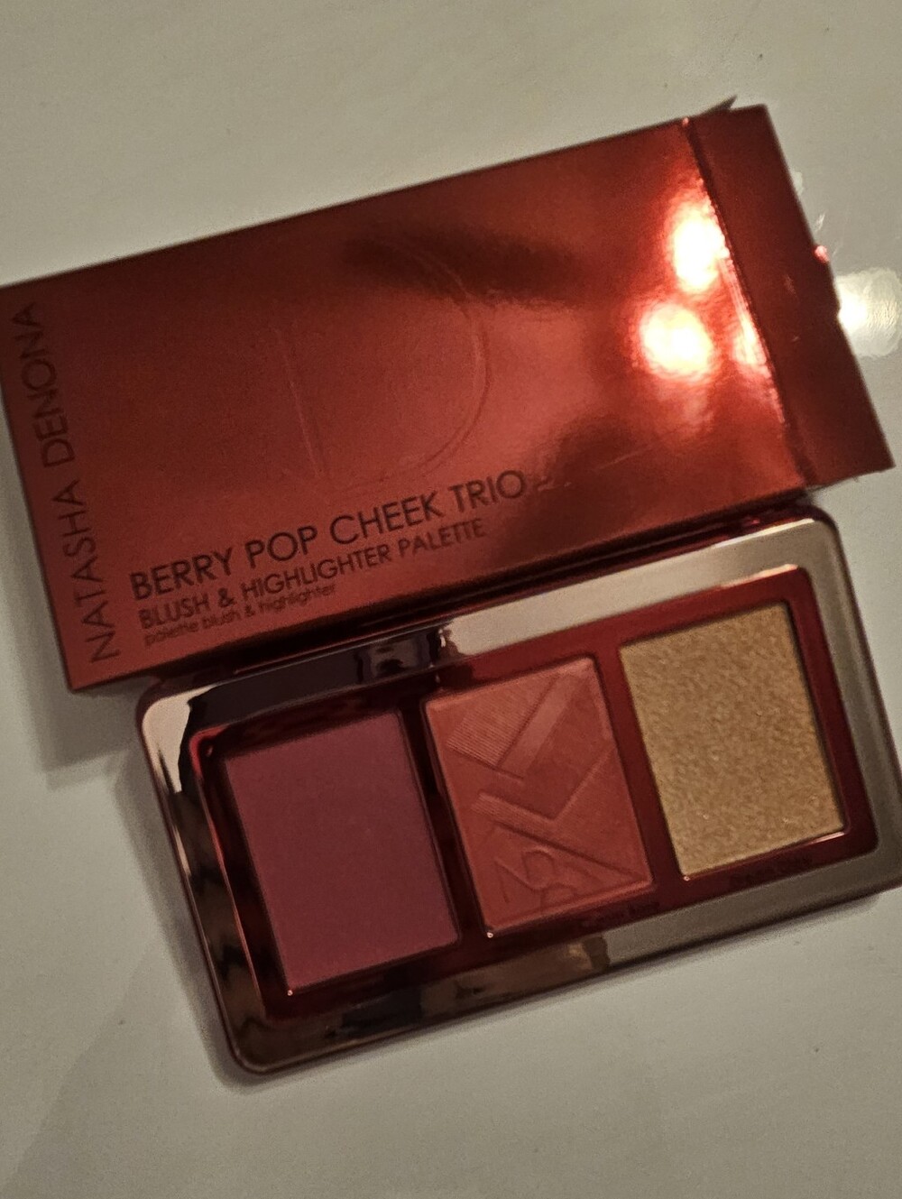Natasha Denona Berry Pop Cheek Trio Face Palette Blush & Highlighter